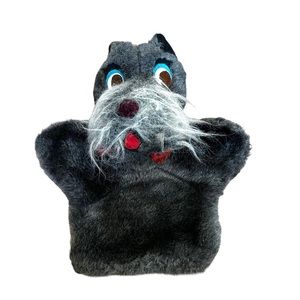 Vintage Mary Meyer Gray Dog Plush Hand Puppet Schnauzer Scottie Puppy